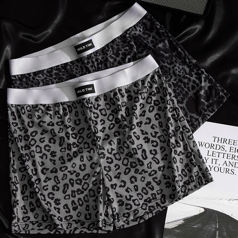 Muške bokserice za doma, široki kroj, srednji pojas, poliester s elastanom u preponama, kamuflažni i leopard uzorci