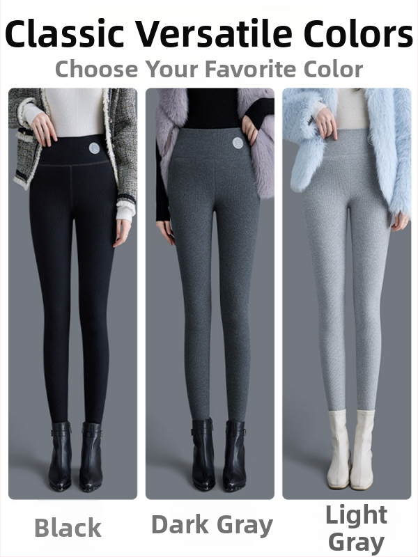 Naistele termilised leggingud fleece sisemise vooderduga, kõrge vöökoht, polüester-spandeksi segu, ultra paksud, pikkus 9/10