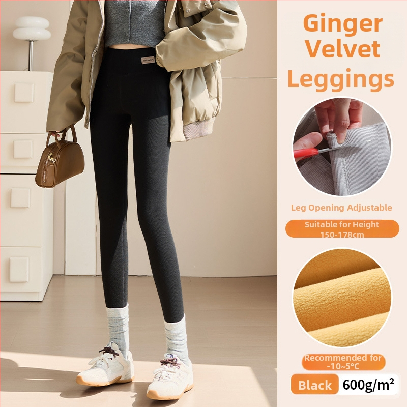 Naistele termilised leggingud fleece sisemise vooderduga, kõrge vöökoht, polüester-spandeksi segu, ultra paksud, pikkus 9/10