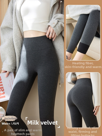 Naiste kõrge vöökohaga matt viimistlusega leggingid, seesine fliisvooder, puuvill-Lycra segu (80–90% puuvill, <30% Lycra), tihe lõige