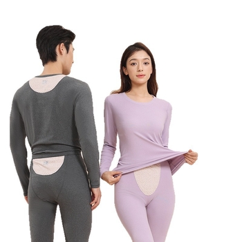 Manzqi 7A antibakterijski patch s osvjetljenjem na svjetlo đumbirom — toplinski set s flisom, unisex — jesenska gornja i donja odjeća