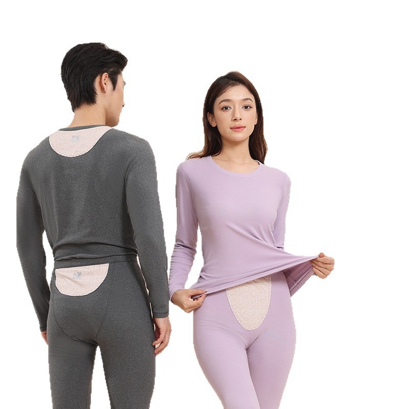 Manzqi 7A antibakterijski patch s osvjetljenjem na svjetlo đumbirom — toplinski set s flisom, unisex — jesenska gornja i donja odjeća