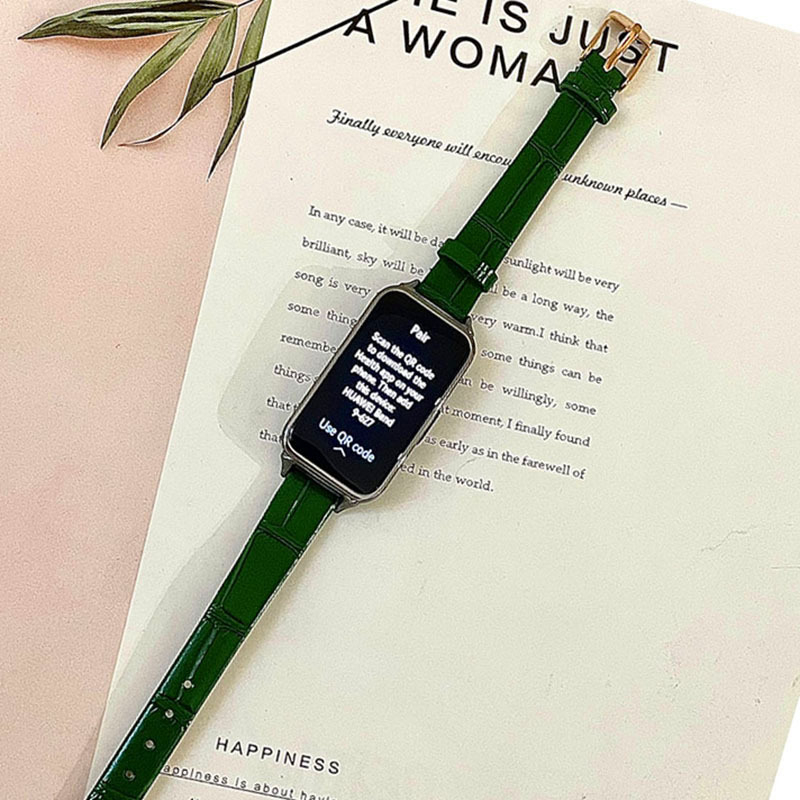 Λουρί για Huawei Band 9/10 με NFC, γνήσιο δέρμα, πλάτος 12/14/16 mm, κούμπωμα με καρφί