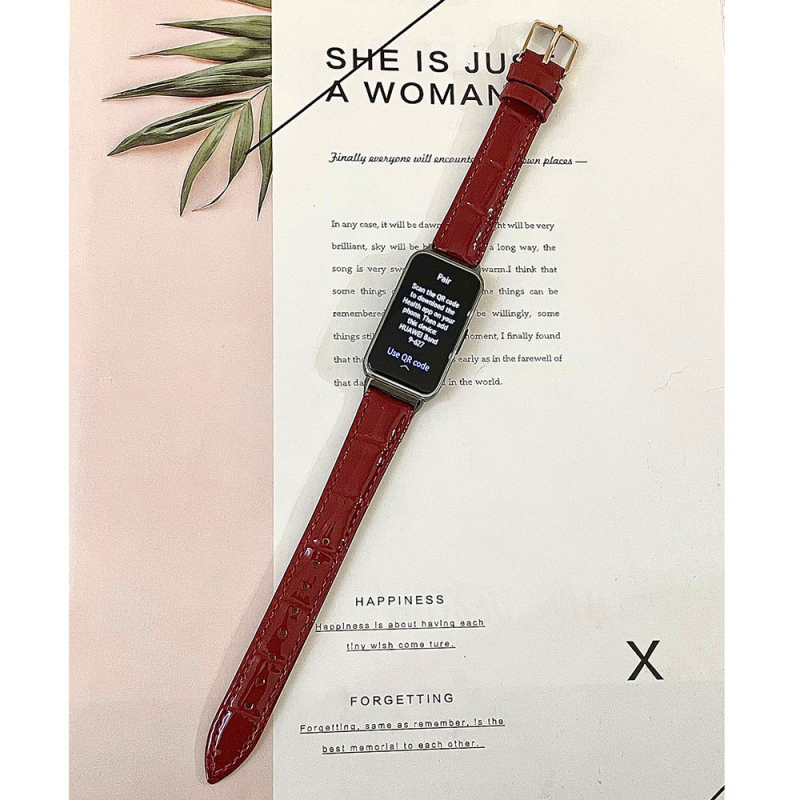 Λουρί για Huawei Band 9/10 με NFC, γνήσιο δέρμα, πλάτος 12/14/16 mm, κούμπωμα με καρφί