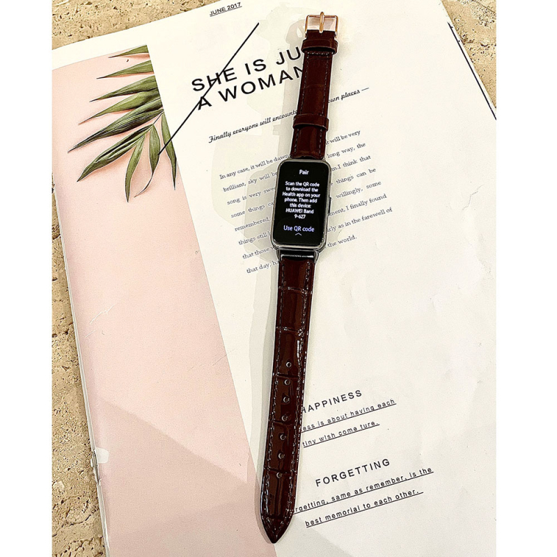 Λουρί για Huawei Band 9/10 με NFC, γνήσιο δέρμα, πλάτος 12/14/16 mm, κούμπωμα με καρφί