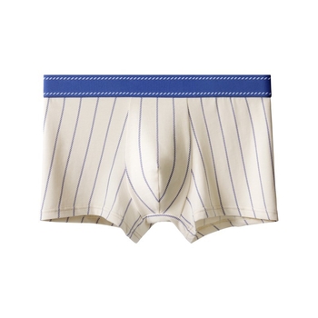 Boxeri pentru bărbați din bumbac, talie medie, tricot, în dungi, respirabili