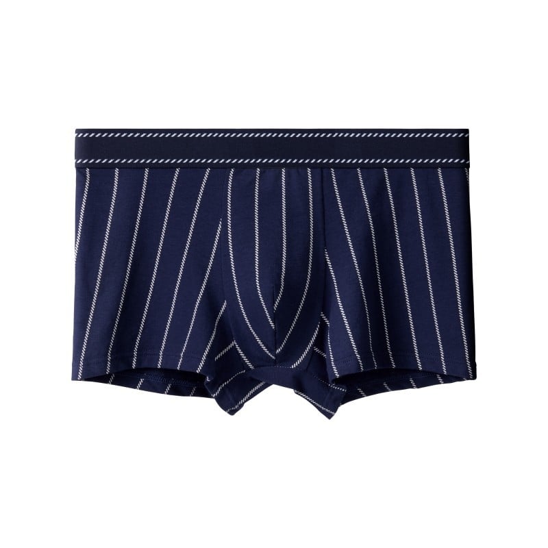 Boxeri pentru bărbați din bumbac, talie medie, tricot, în dungi, respirabili