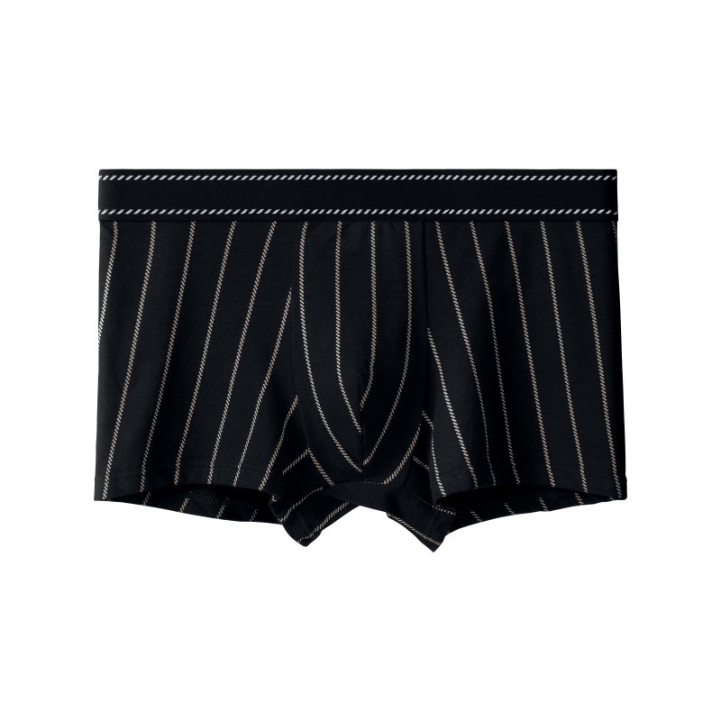 Boxeri pentru bărbați din bumbac, talie medie, tricot, în dungi, respirabili