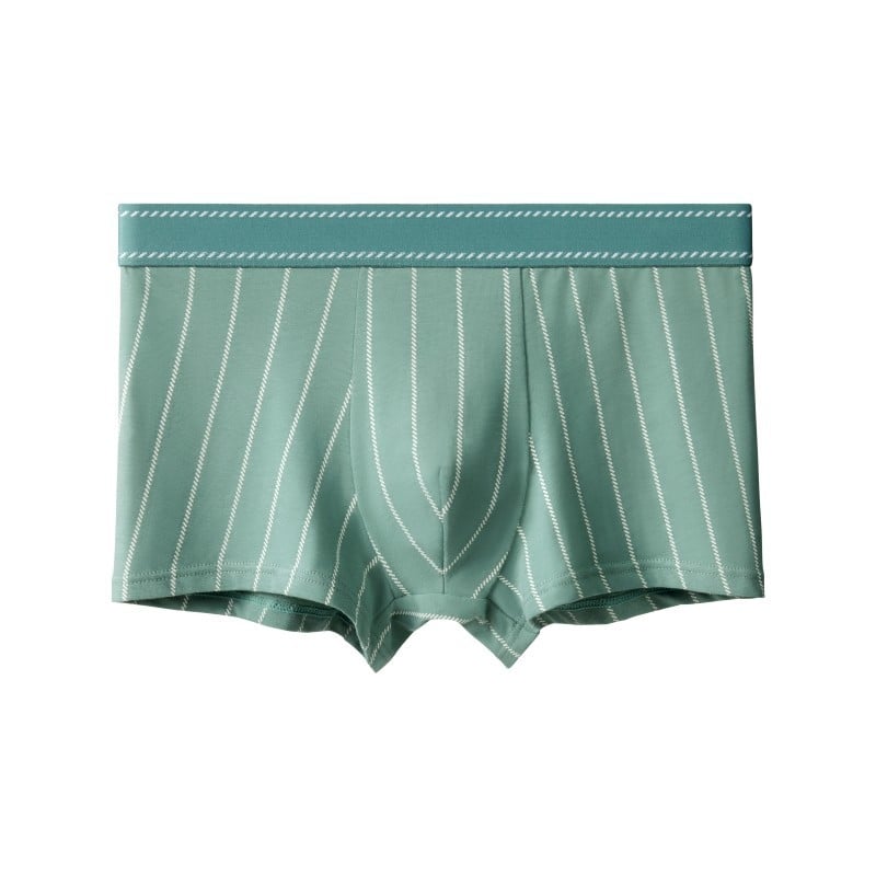 Boxeri pentru bărbați din bumbac, talie medie, tricot, în dungi, respirabili