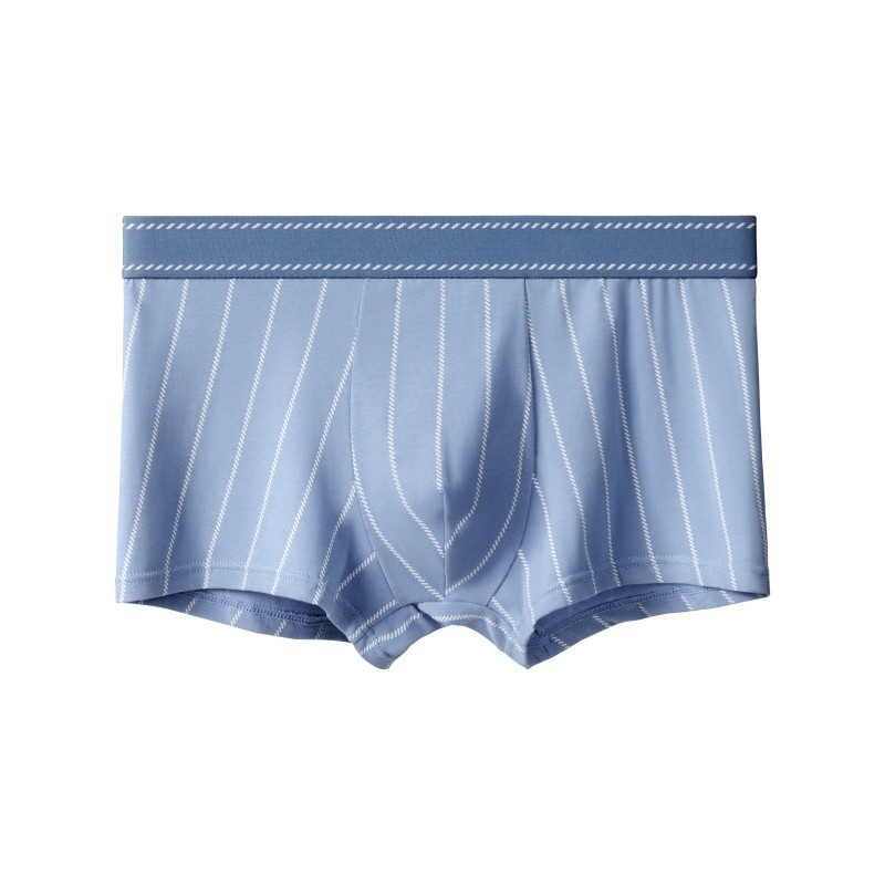 Boxeri pentru bărbați din bumbac, talie medie, tricot, în dungi, respirabili
