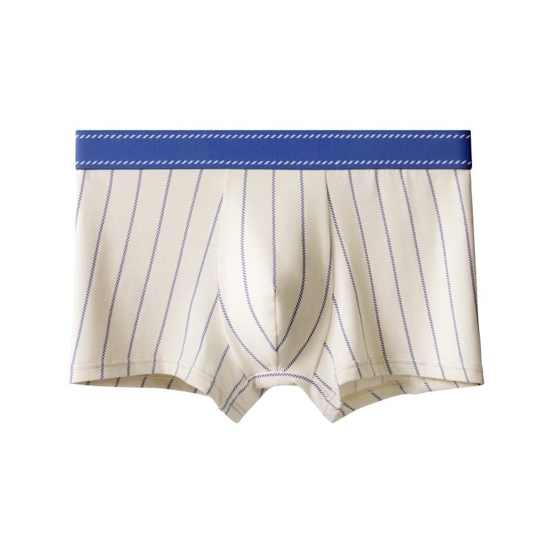 Boxeri pentru bărbați din bumbac, talie medie, tricot, în dungi, respirabili