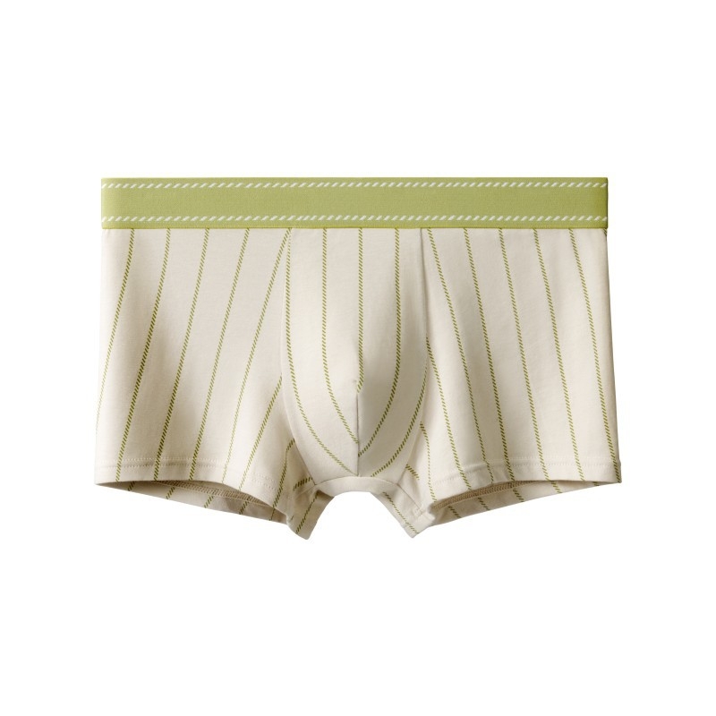 Boxeri pentru bărbați din bumbac, talie medie, tricot, în dungi, respirabili