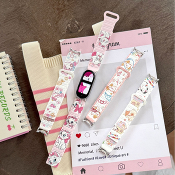 Brățară din silicon Cartoon Cat pentru Xiaomi: brand SH; compatibilă cu Xiaomi Band 9/10, Xiaomi 8 Pro, Redmi Watch 4/5; lansare 2025; cataramă magnetică