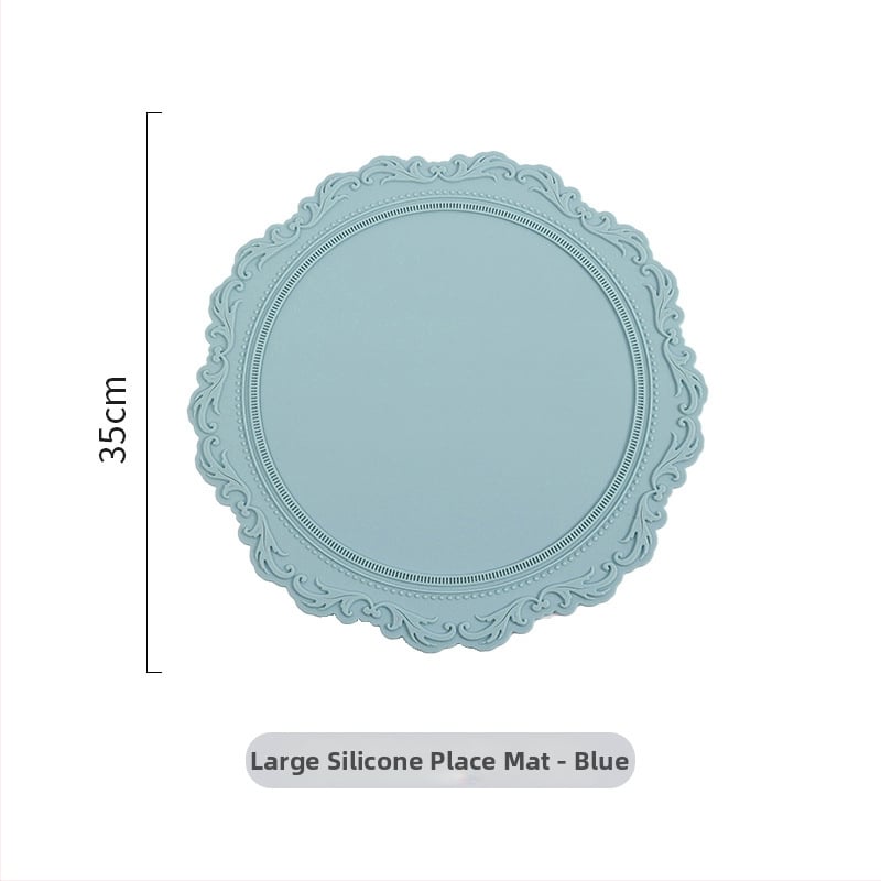 Silikoonist laualaluse matt, ümmargune, lillemustriga, Põhjamaade stiil, soojusisolaator