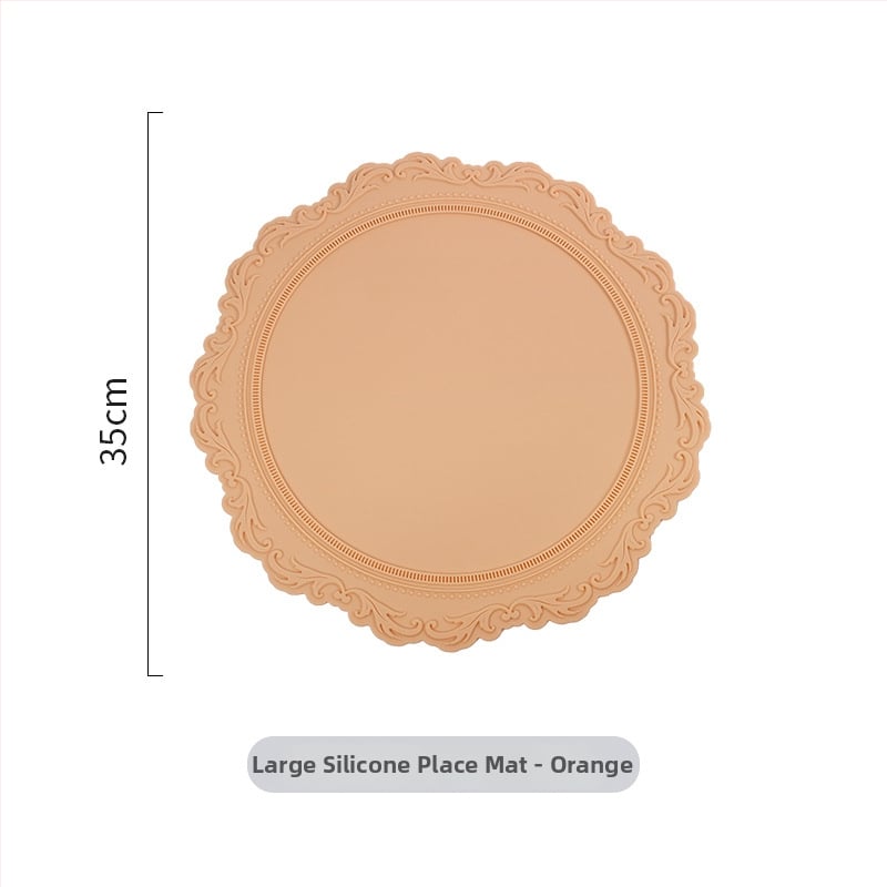 Silikoonist laualaluse matt, ümmargune, lillemustriga, Põhjamaade stiil, soojusisolaator