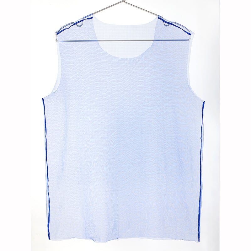 I-kujuline võrguvest – täielikult läbipaistev, suvine vaba lõige, laiad õlad