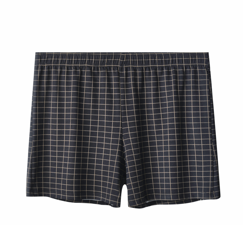 Muške boxerice slobodnog kroja, s visokim strukom, poliester, prugasto-karirani uzorak, prozračne, brzo se suše