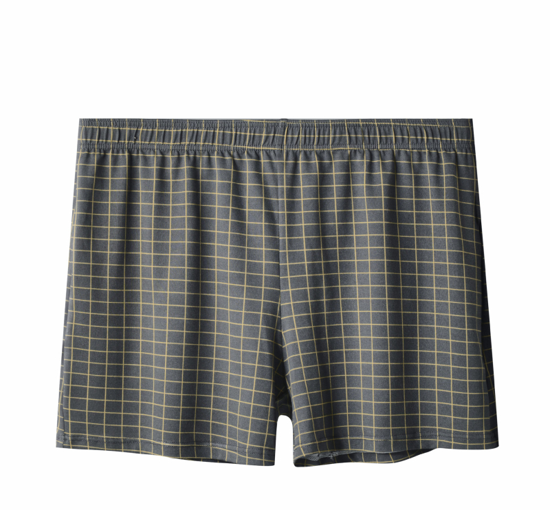 Muške boxerice slobodnog kroja, s visokim strukom, poliester, prugasto-karirani uzorak, prozračne, brzo se suše
