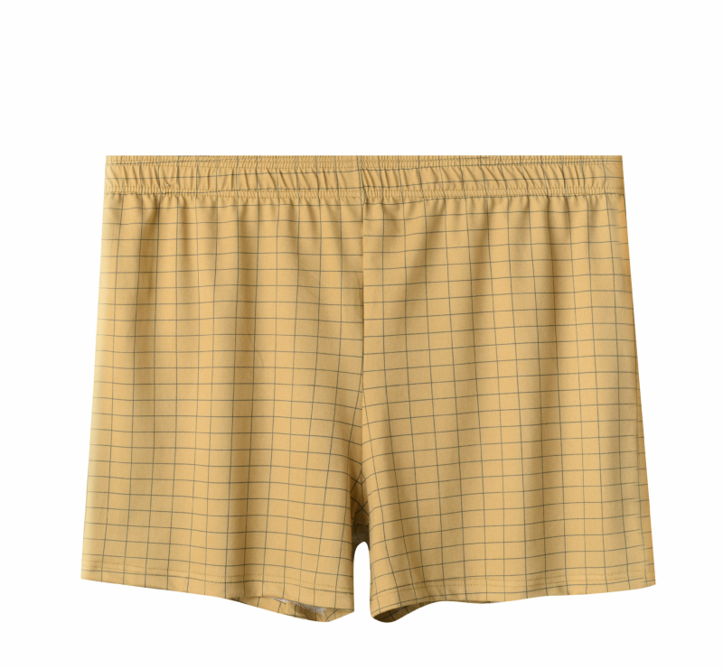 Muške boxerice slobodnog kroja, s visokim strukom, poliester, prugasto-karirani uzorak, prozračne, brzo se suše