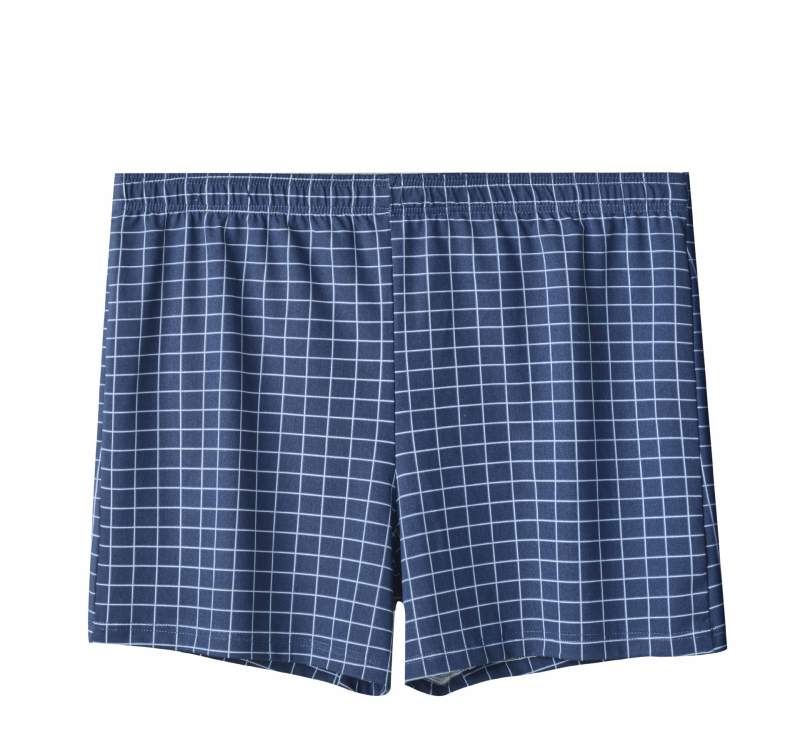 Muške boxerice slobodnog kroja, s visokim strukom, poliester, prugasto-karirani uzorak, prozračne, brzo se suše