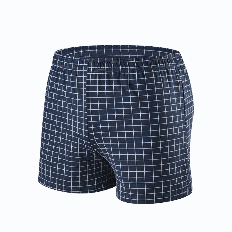Muške boxerice slobodnog kroja, s visokim strukom, poliester, prugasto-karirani uzorak, prozračne, brzo se suše