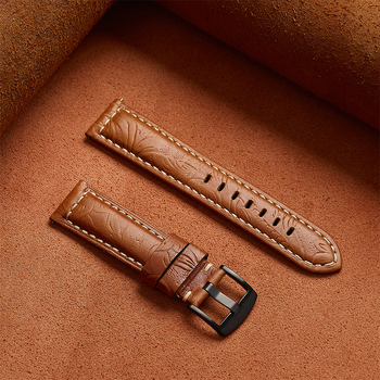 Olang universālā pulksteņa siksna — pirmās pakāpes liellādas āda ar eļļas-vaska apdari, Tang stila gravēta āda, īsta āda, oriģinālais dizains, saderīga ar viedpulksteņiem