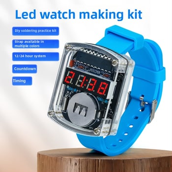 LED laikrodis DIY rinkinys – mikrokontrolieriaus laikrodis ir PCB plokštė litavimui, Core Storm