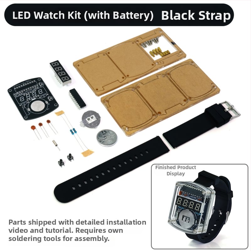 LED laikrodis DIY rinkinys – mikrokontrolieriaus laikrodis ir PCB plokštė litavimui, Core Storm