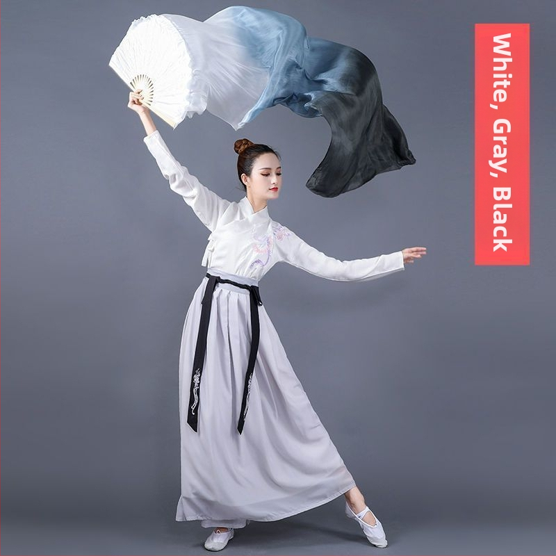 Копринено ветрило за квадратен танц с градиентен модел за танц Yangko (Марка: Unique; В наличност; Лято 2021)