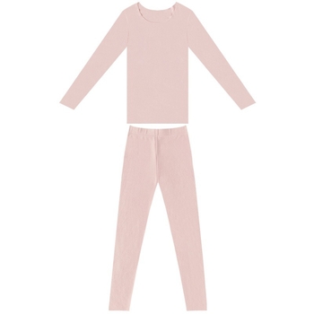 Set termic de iarnă din tricot acrilic Mitsubishi, cu căptușeală fleece groasă; pulover cu mânecă lungă, guler rotund, pantaloni lungi, pentru tineri.