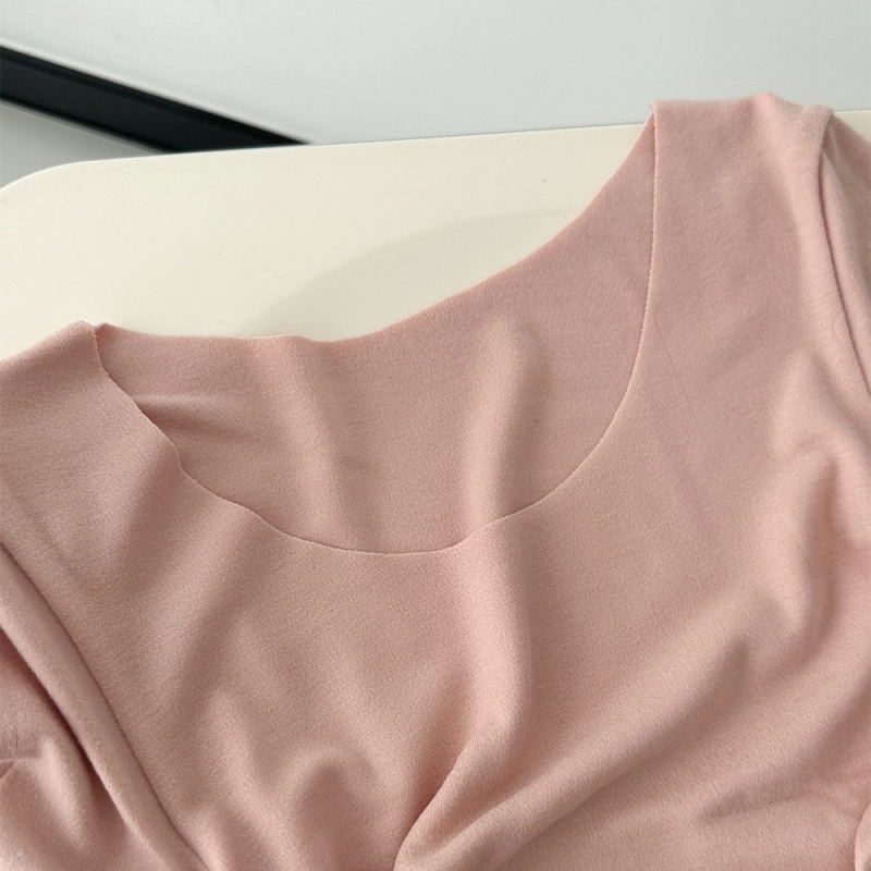 Set termic de iarnă din tricot acrilic Mitsubishi, cu căptușeală fleece groasă; pulover cu mânecă lungă, guler rotund, pantaloni lungi, pentru tineri.