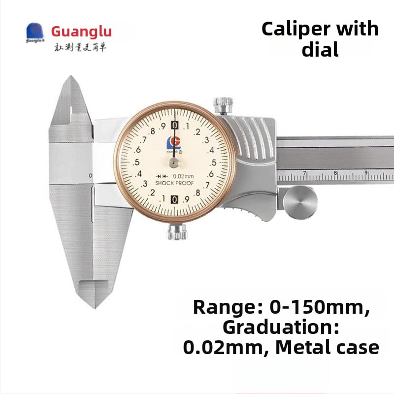 Guilin Guanglu Kétirányú ütésálló dial caliper órával, kiváló precizitás, 0-300mm