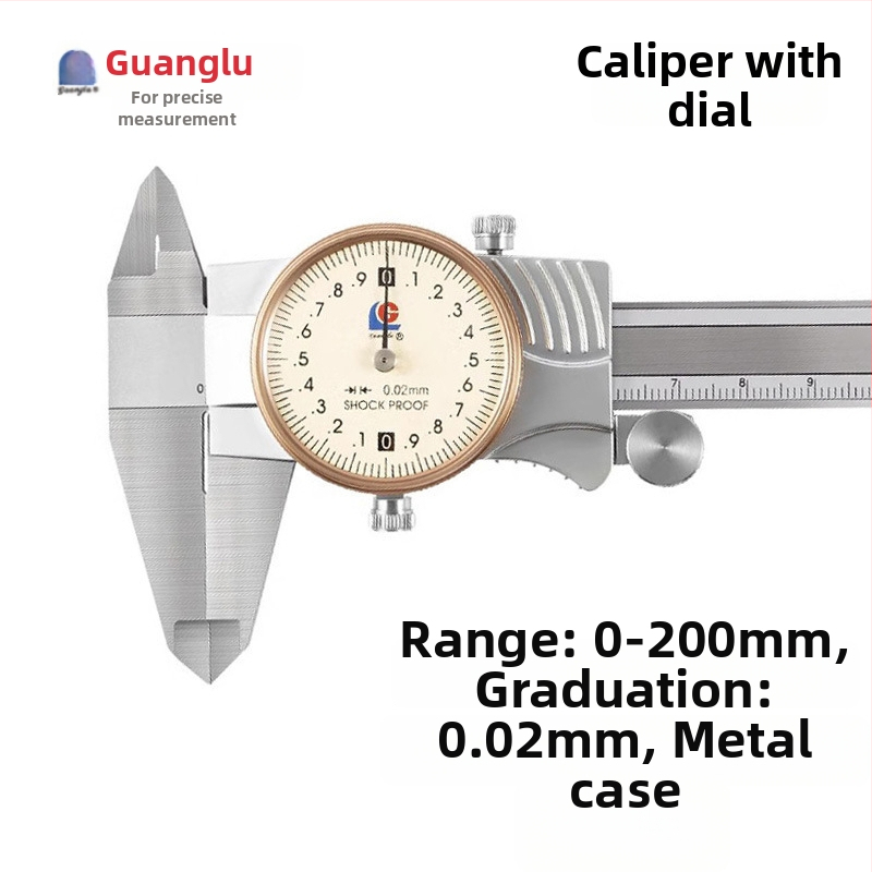 Guilin Guanglu Kétirányú ütésálló dial caliper órával, kiváló precizitás, 0-300mm