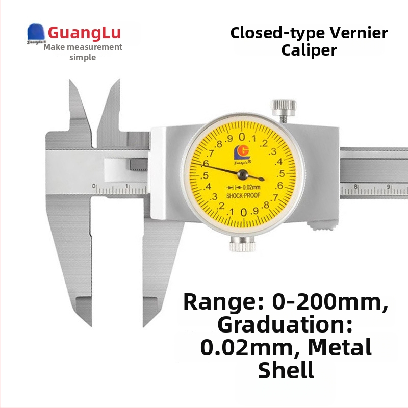Guilin Guanglu Kétirányú ütésálló dial caliper órával, kiváló precizitás, 0-300mm