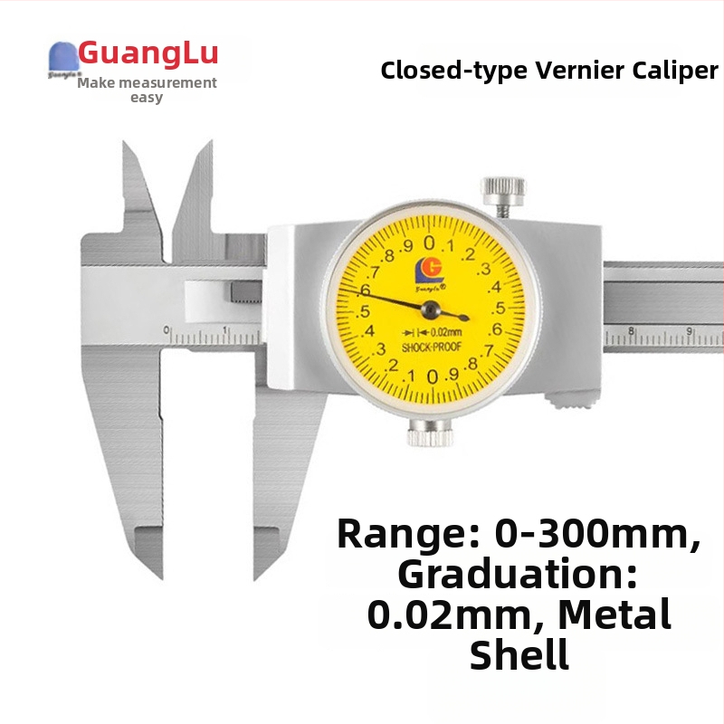 Guilin Guanglu Kétirányú ütésálló dial caliper órával, kiváló precizitás, 0-300mm