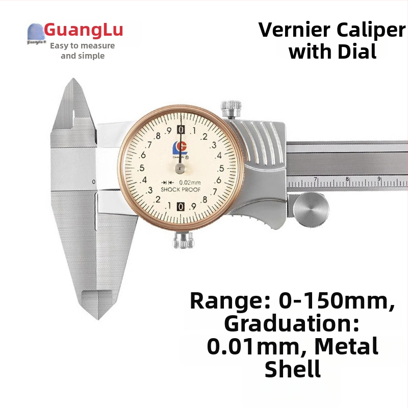 Guilin Guanglu Kétirányú ütésálló dial caliper órával, kiváló precizitás, 0-300mm