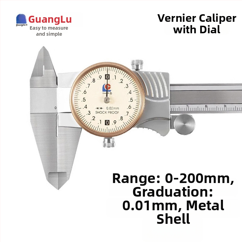 Guilin Guanglu Kétirányú ütésálló dial caliper órával, kiváló precizitás, 0-300mm