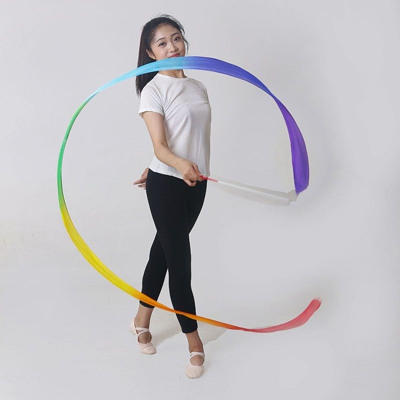 Копринена танцова лента за деца – класическо етническо изкуство, за изпит, лято 2021, марка Unique, налична на склад