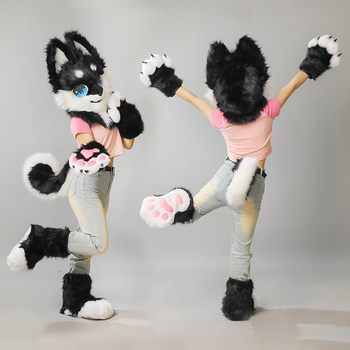 Fursuit u japanskom stilu za caninu: maska za glavu, šape i rep – kostim polu-tijela, odrasli, proljeće 2025
