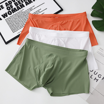 Boxeri pentru bărbați respirabili din ice silk cu plasă, talie medie, țesătură nylon