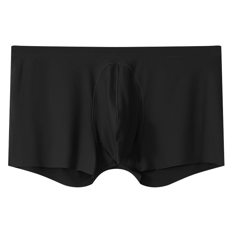 Boxeri pentru bărbați respirabili din ice silk cu plasă, talie medie, țesătură nylon