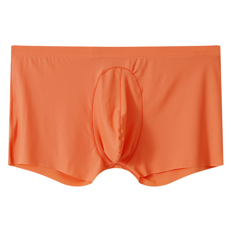 Boxeri pentru bărbați respirabili din ice silk cu plasă, talie medie, țesătură nylon