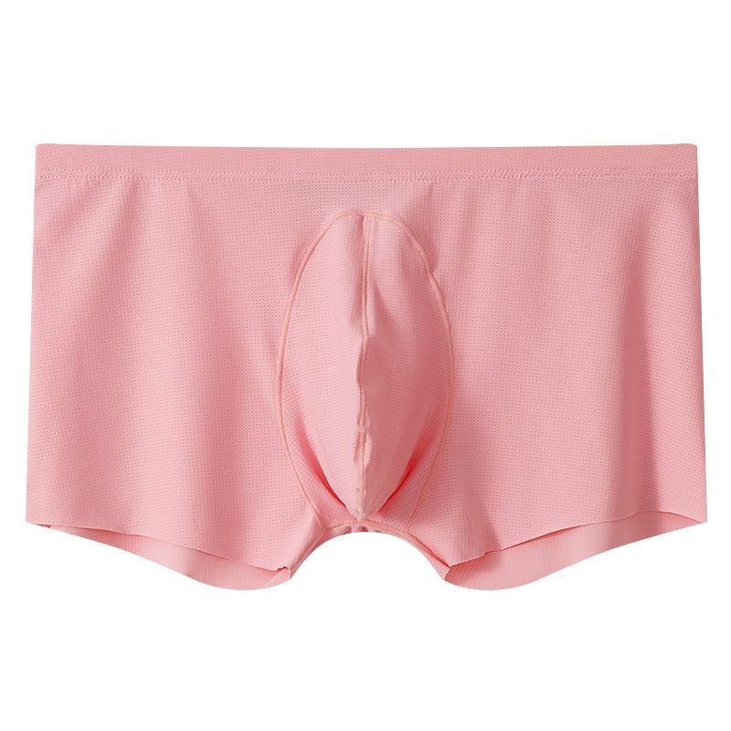 Boxeri pentru bărbați respirabili din ice silk cu plasă, talie medie, țesătură nylon