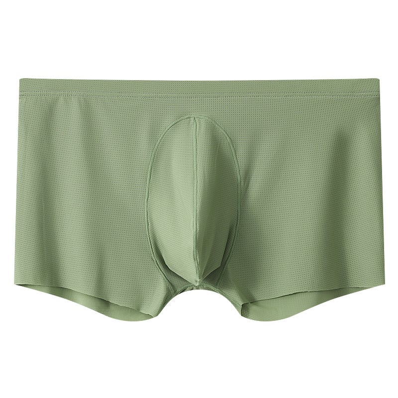 Boxeri pentru bărbați respirabili din ice silk cu plasă, talie medie, țesătură nylon