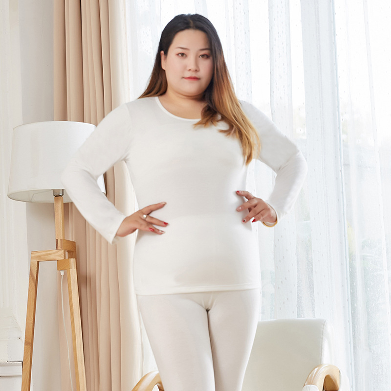 Set termic pentru femei din bumbac, respirabil, ușor, croială liberă, top pulover cu guler rotund și pantaloni