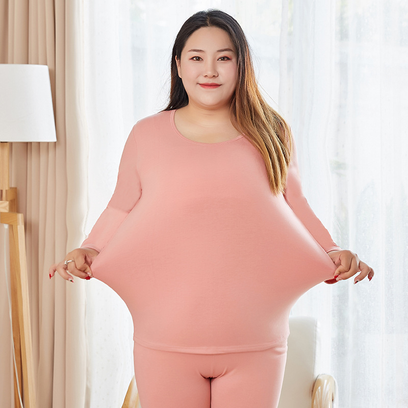 Set termic pentru femei din bumbac, respirabil, ușor, croială liberă, top pulover cu guler rotund și pantaloni