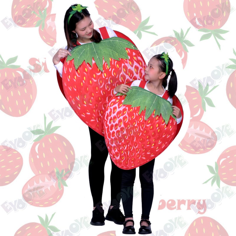 Set cosplay cu temă de căpșună pentru părinți și copii – EYOOYE – Primăvara 2025 – Tema căpșună