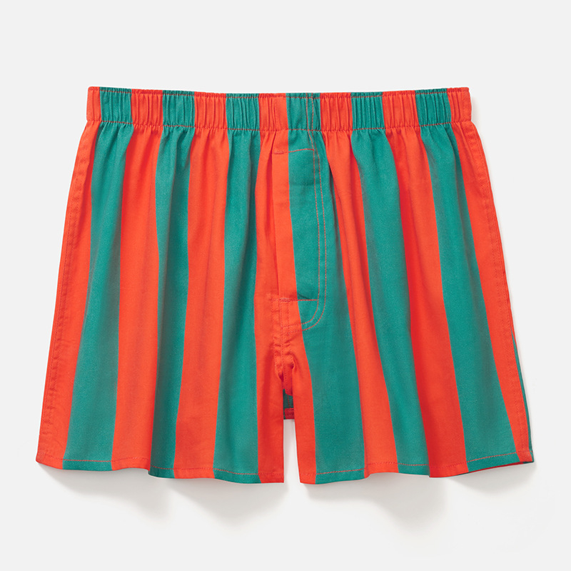 Șorturi boxeri pentru bărbați, croială lejeră, imprimare digitală, 100% bumbac, respirabile, talie medie