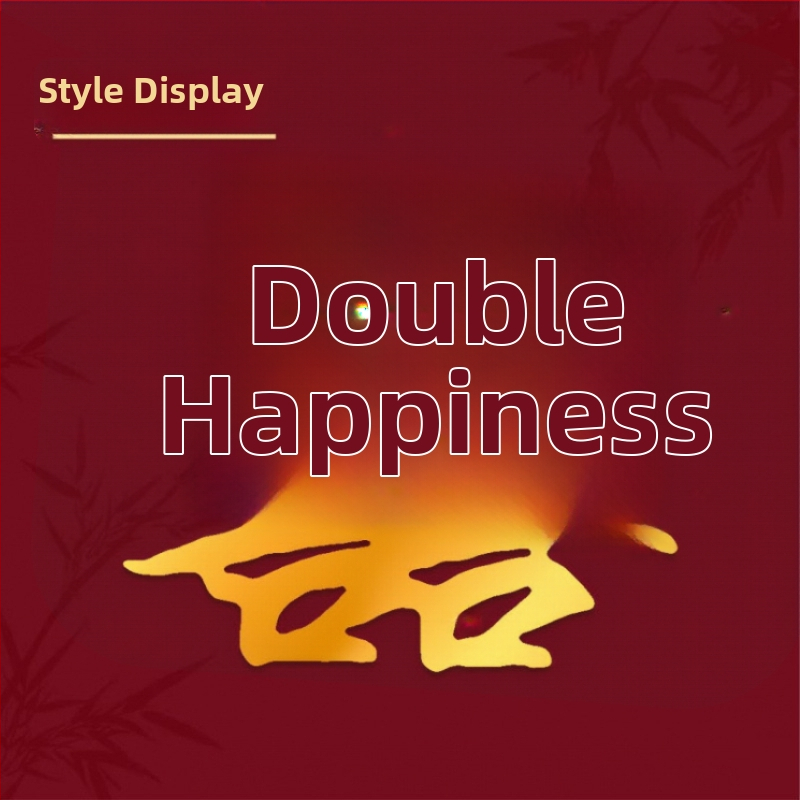 Svadobná dekorácia s symbolom Dvojitého šťastia na KT doske, s lepidlom, rekvizít pre nevestu a kulisa svadobnej miestnosti.