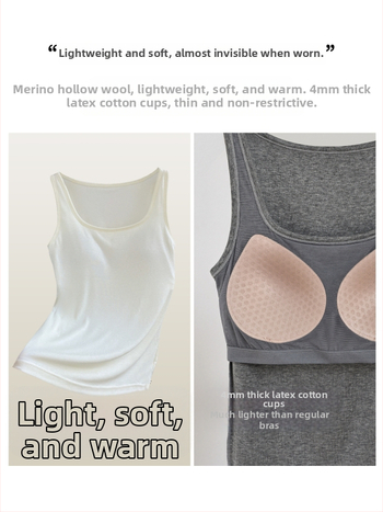 Vestă pentru femei din amestec de lână, cu căptușeală pentru bust – Slim Fit, elasticitate mare, bretele duble, fără mâneci, sezon toamnă-iarnă 2025